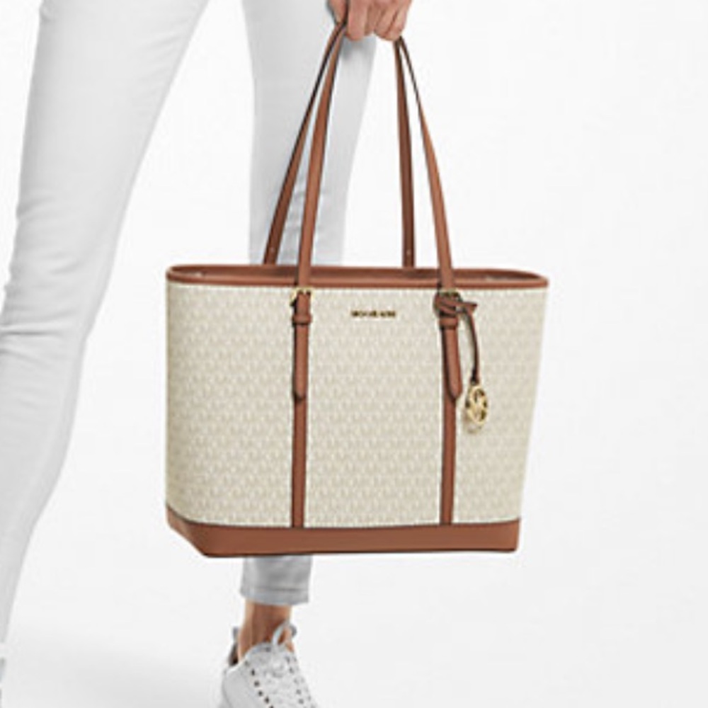 Michael Kors Brown and Cream Signature Tote - Picture 2 of 3